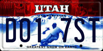 UT license plate D017ST