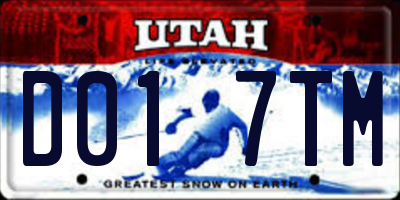 UT license plate D017TM