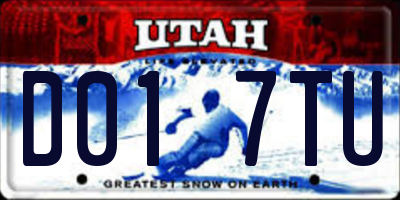 UT license plate D017TU