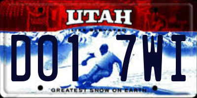 UT license plate D017WI