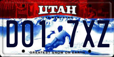 UT license plate D017XZ
