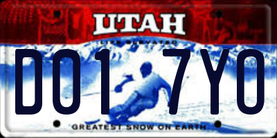 UT license plate D017YO