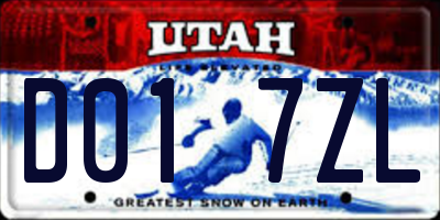 UT license plate D017ZL