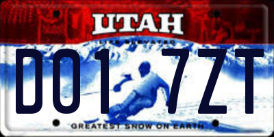 UT license plate D017ZT