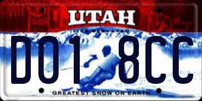 UT license plate D018CC