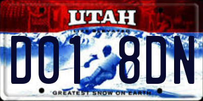 UT license plate D018DN