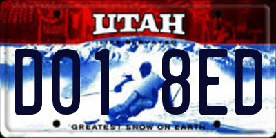 UT license plate D018ED