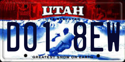 UT license plate D018EW