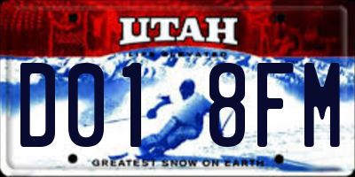 UT license plate D018FM