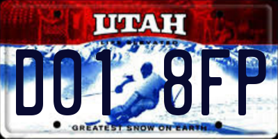 UT license plate D018FP
