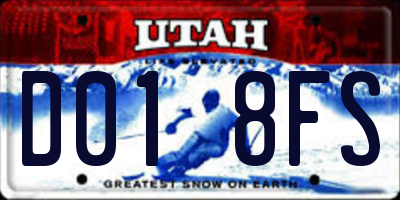 UT license plate D018FS