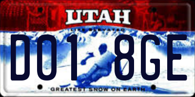 UT license plate D018GE