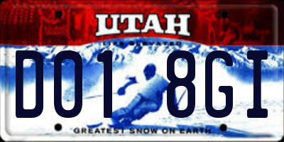 UT license plate D018GI