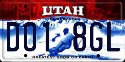 UT license plate D018GL