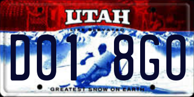 UT license plate D018GO
