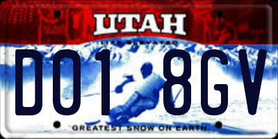 UT license plate D018GV