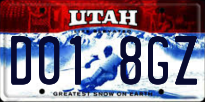 UT license plate D018GZ
