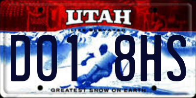 UT license plate D018HS