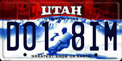 UT license plate D018IM