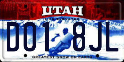 UT license plate D018JL