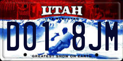 UT license plate D018JM