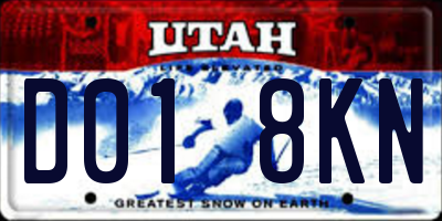 UT license plate D018KN