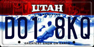 UT license plate D018KQ