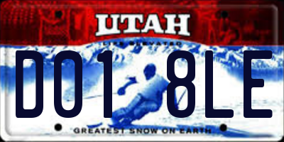 UT license plate D018LE
