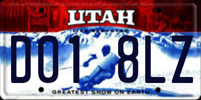 UT license plate D018LZ