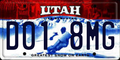 UT license plate D018MG