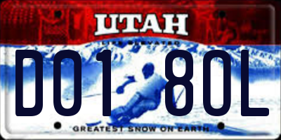 UT license plate D018OL