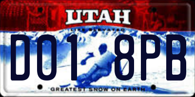 UT license plate D018PB