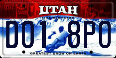 UT license plate D018PO