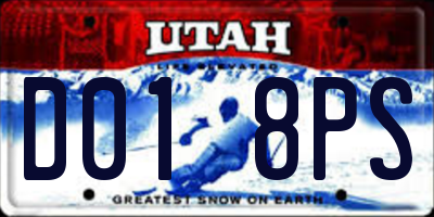 UT license plate D018PS
