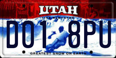 UT license plate D018PU