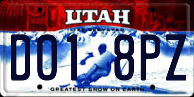 UT license plate D018PZ