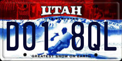 UT license plate D018QL