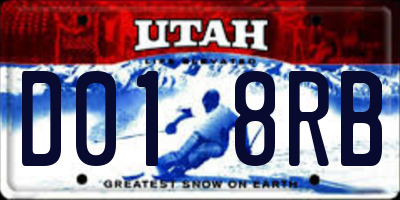 UT license plate D018RB