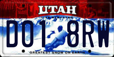 UT license plate D018RW