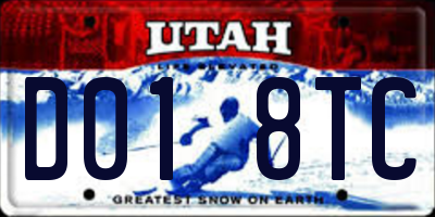 UT license plate D018TC