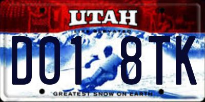 UT license plate D018TK