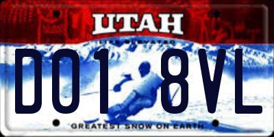 UT license plate D018VL