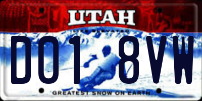 UT license plate D018VW