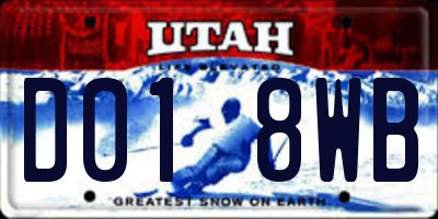 UT license plate D018WB