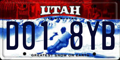 UT license plate D018YB