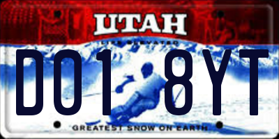 UT license plate D018YT