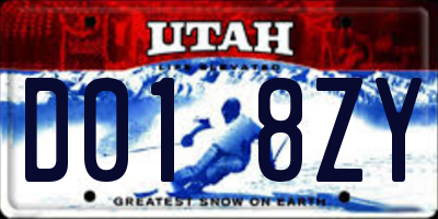 UT license plate D018ZY