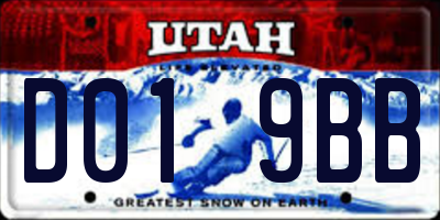 UT license plate D019BB