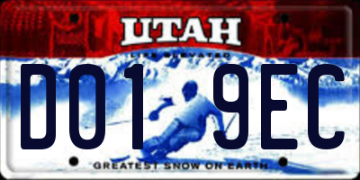 UT license plate D019EC
