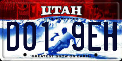 UT license plate D019EH